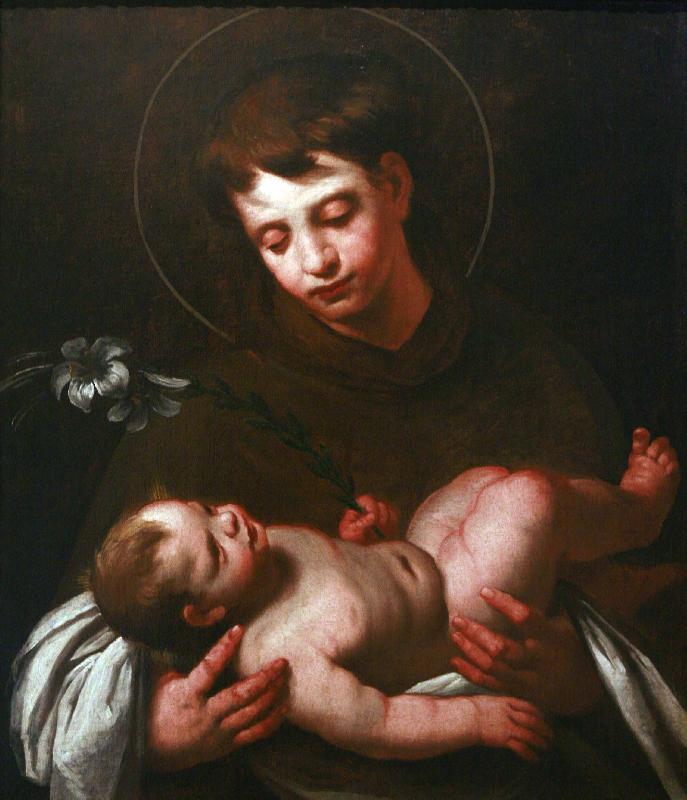 Bernardo Strozzi Saint Antony of Padua holding Baby Jesus